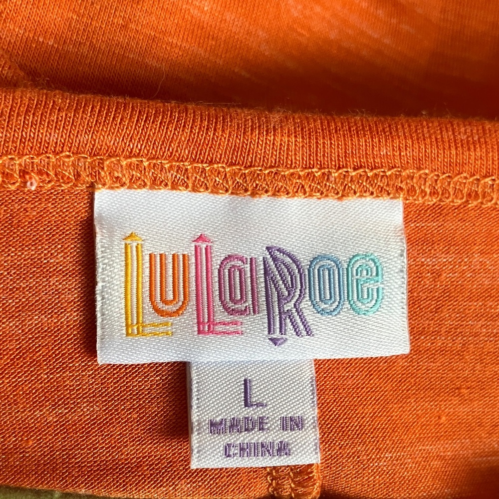 LuLaRoe Vibrant Orange Midi Dress - Picture 4 of 4